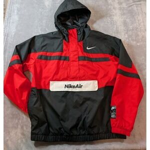 Nike Air Woven 1978 Pullover Jacket Black/White/Red CJ4834-657 Men's Large